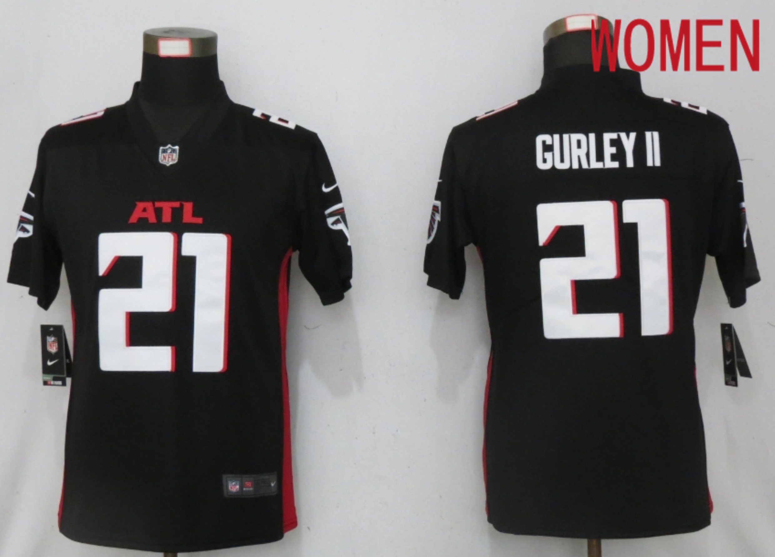 Women Atlanta Falcons #21 Gurley II Black Elite Playe Nike NFL Jersey